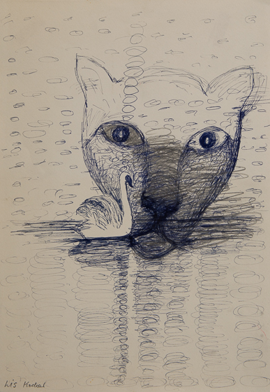 1047, Katze und Schwan, 1991