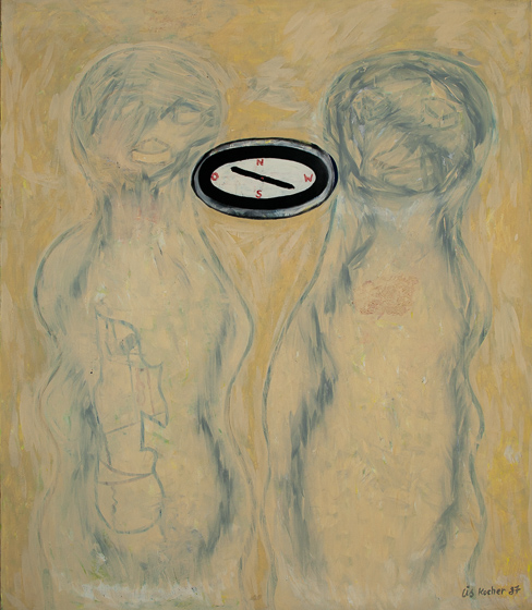 Lis Kocher: 0612 (*), Couple compass, 1987, H.185 x 160 cm. © Paccart Photography
