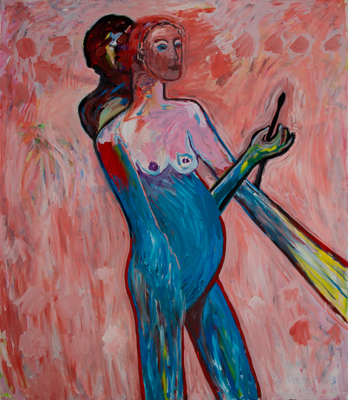 Lis Kocher: 0613 (*), Selbstdarstellung, 1987, H.185 x 160 cm. © Paccart Photography