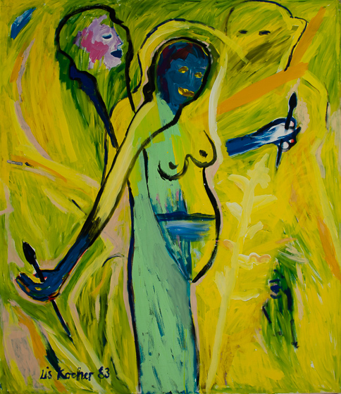 Lis Kocher: 0626 (*), Selbstdarstellung, 1983, H.185 x 160 cm. © Paccart Photography